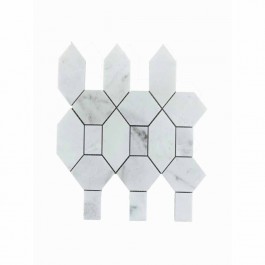 Bianco Oro Hexagon 2X4 Polished Marble Mosaic