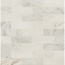 Arabescato Venato White 4X12 Honed Marble Mosaic Tile