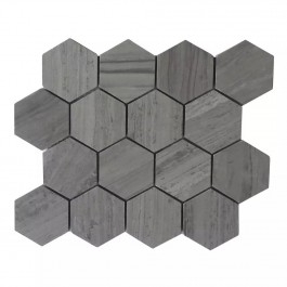 Athens Gray 3X3 Hexagon Honed Mosaic
