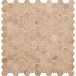 Carmello Hexagon 2x2 Honed and Filled Travertine Mosaic