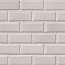 Gray Glossy 2x4 Bevel Porcelain Subway Tile