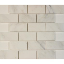 Carrara White 2x4 Brick Honed Mosaic 