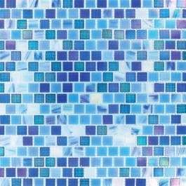 Opaque Blue Rainbow 12X12 Blend Mosaic