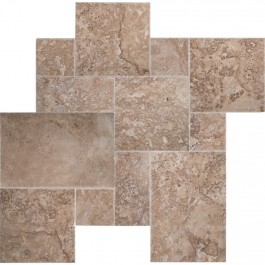 Tuscany Walnut French Pattern 16 Sqft/Kit Honed Unfilled and Chipped