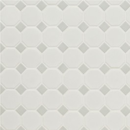 White and Gray Octagon 11.61X11.61 6mm Matte Porcelain Mosaic Tile