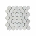 Bianco Oro 2X2 Multi Finish Hexagon Marble Mosaic