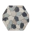 Honey Interlocking Multi Colour Hexagon Pebble Floor Tile