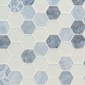 Vista Azul 12x12 Hexagon Matte Glass Mosaic Tile