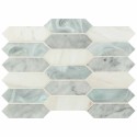 Cienega Spring Picket Elongated Hexagon Pattern Stone Glass Multi Mosaic