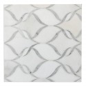 Ribbon Thassos White 14X17 Polished Waterjet Mosaic 