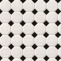 White And Black 12X12 Octagon Matte Porcelain Mosaic Tile