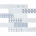 Zouli 2X6 White Honed Encaustic Pattern Subway Tile