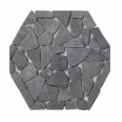 Honey Interlocking Grey Hexagon Shape Pebble Floor Tile
