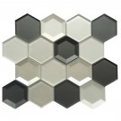 Mixed 3D Hexagon 10x12 Glass Mosaic