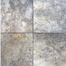 Silver Travertine 16X16 Honed Unfilled Tumbled Paver