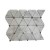 Carrara White Triangle With Black Dot Honed Marble Mosaic