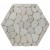 Honey Interlocking White Hexagon Shape Pebble Floor Tile