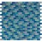 Iridescent Blue Blend 1x2 Glass Tile
