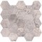 Silver Travertine 3x3 Honed Hexagon Mosaic